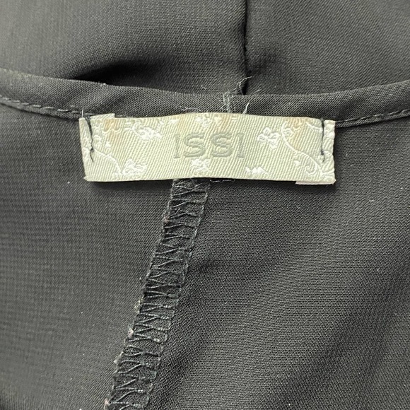 ISSI Black Sheer Mesh Lace Sleeveless High Low Tank Top Blouse - Picture 8 of 10